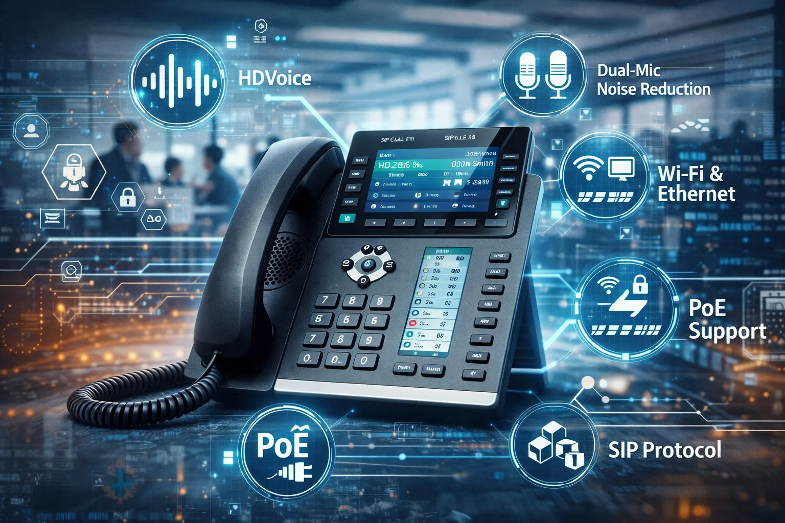 Voix HD du téléphone IP Becke