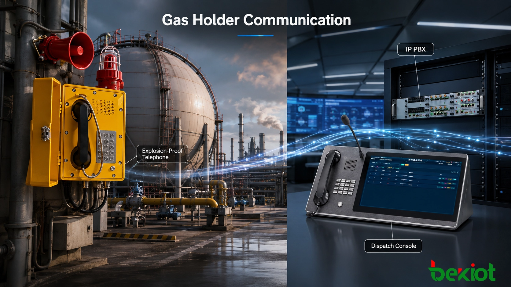Communication par téléphone antidéflagrant entre les postes gaz et le dispatching
