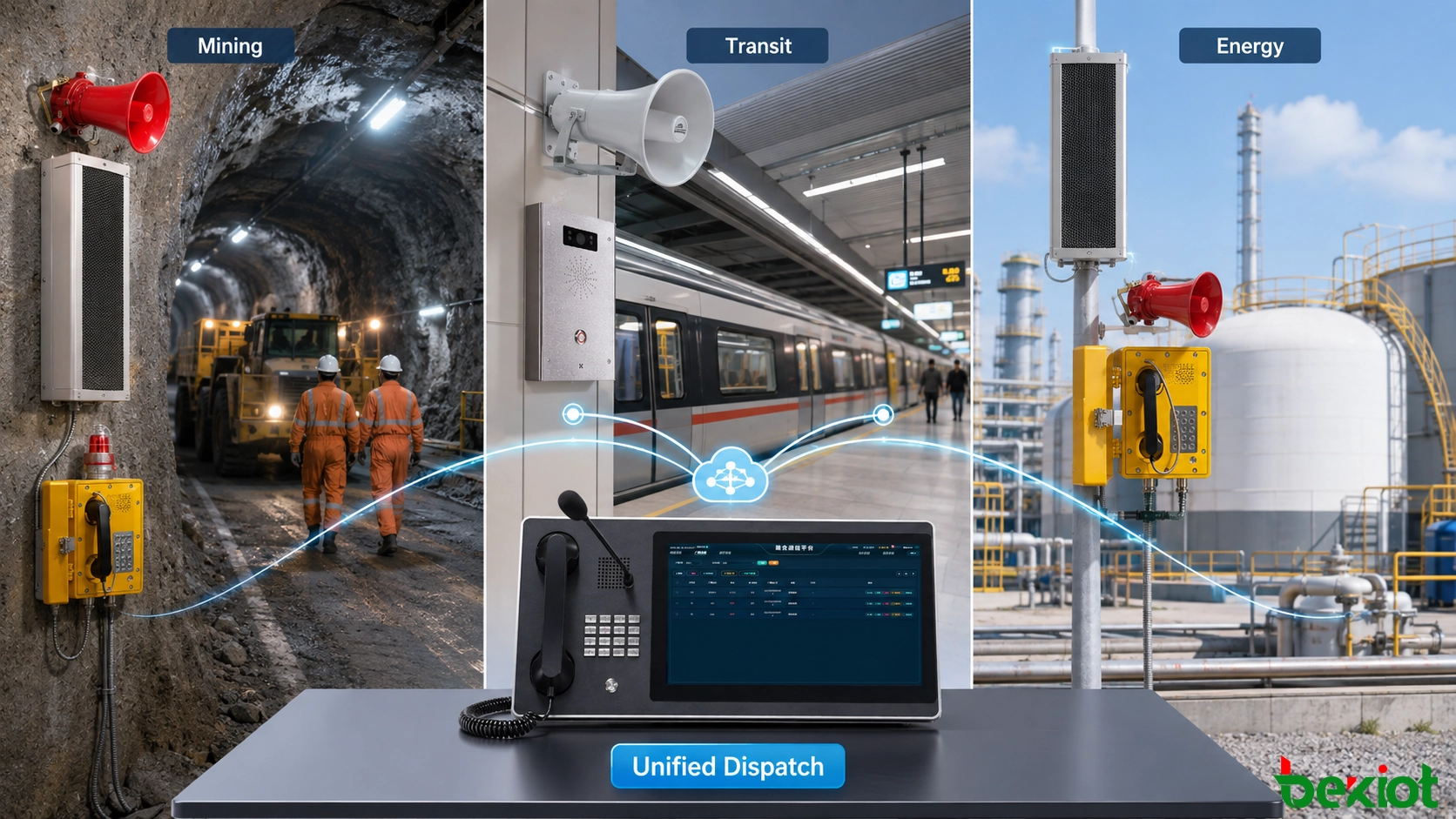 Applications du système de diffusion SIP dans les mines, le transport ferroviaire, les aéroports, les ports, l'énergie, la santé, l'éducation et les installations intelligentes