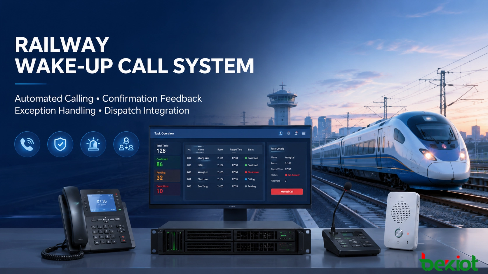 Solution d’appel automatique ferroviaire : appels automatisés, confirmation et coordination avec le dispatching