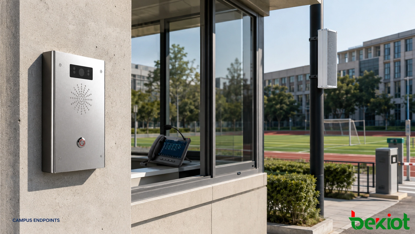 Planification des interphones et des points d'aide anti-harcèlement sur le campus par bâtiment et zone